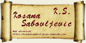 Kosana Sabovljević vizit kartica
